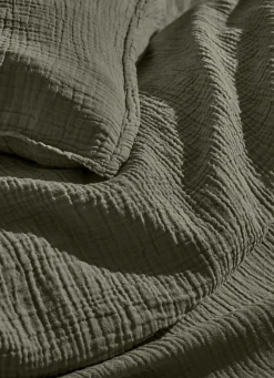 Discount Bouchara LOT DE 2 TAIES D'OREILLER DOUBLE GAZE DE COTON KAKI