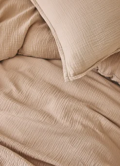 Clearance Bouchara LOT DE 2 TAIES D'OREILLER DOUBLE GAZE DE COTON SABLE