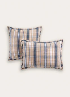 Online Bouchara LOT DE 2 TAIES D'OREILLER EN FLANELLE CARIBOU BLEU