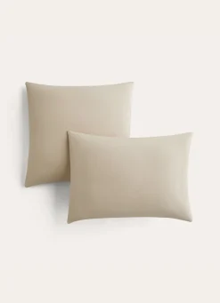 Hot Bouchara LOT DE 2 TAIES D'OREILLER EN FLANELLE COCON TAUPE