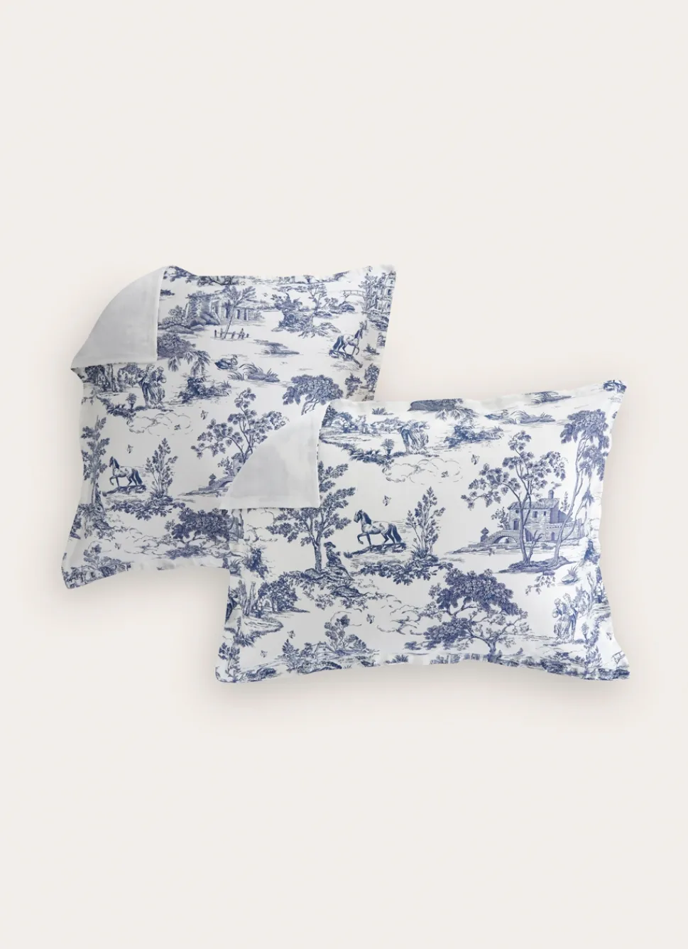 Hot Bouchara LOT DE 2 TAIES D'OREILLER EN SATIN DE COTON MOTIF ARDOISE