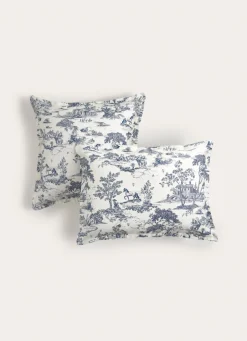 Hot Bouchara LOT DE 2 TAIES D'OREILLER EN SATIN DE COTON MOTIF ARDOISE