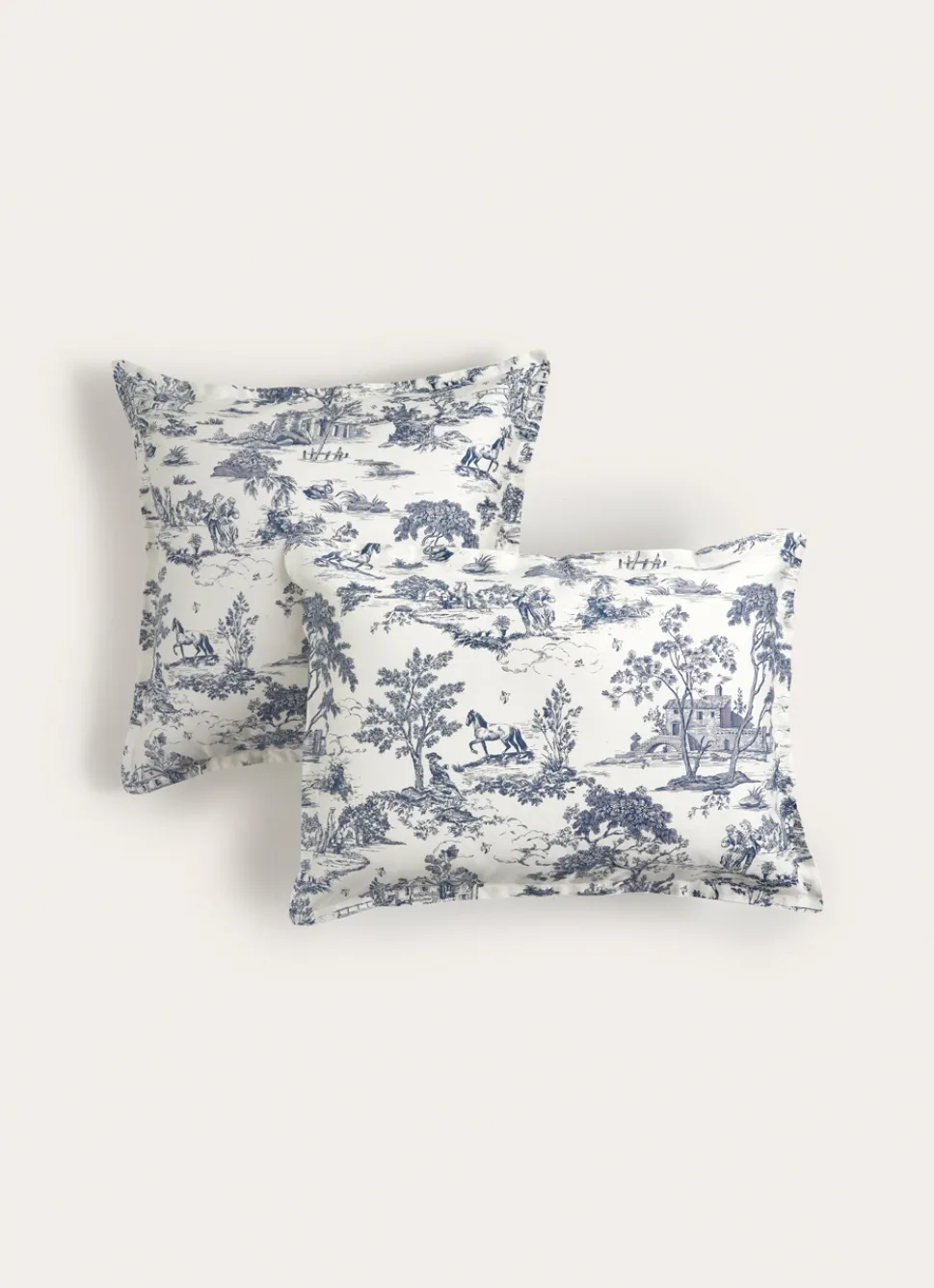 Hot Bouchara LOT DE 2 TAIES D'OREILLER EN SATIN DE COTON MOTIF ARDOISE