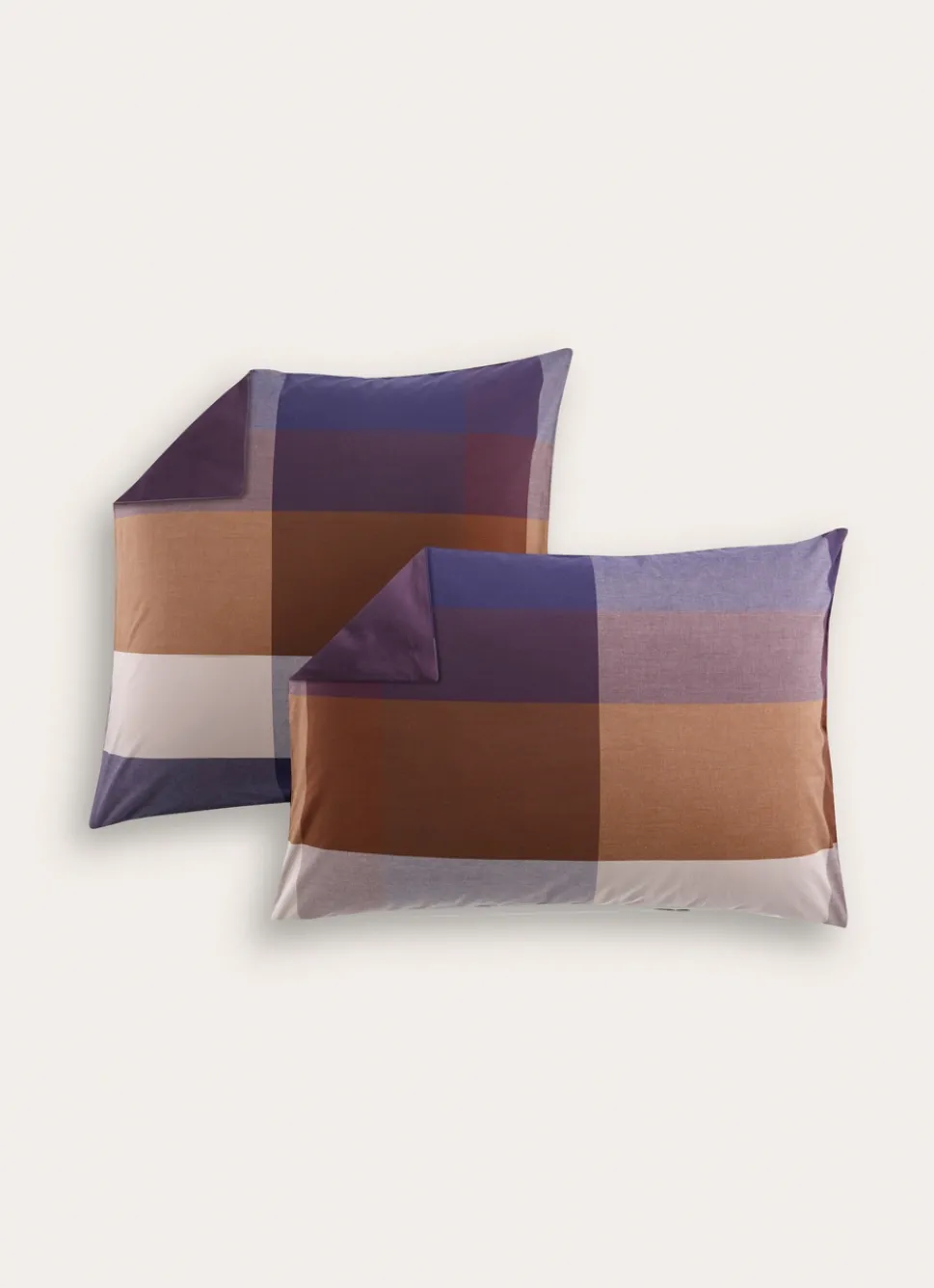 Hot Bouchara LOT DE 2 TAIES D'OREILLER EN COTON GRANDS CARREAUX MULTICOLORE