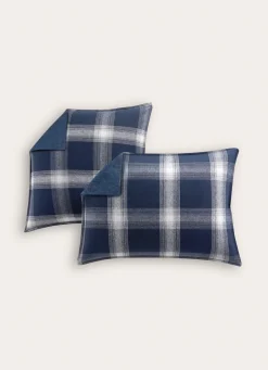 Outlet Bouchara LOT DE 2 TAIES D'OREILLER EN FLANELLE RHEA BLEU MARINE