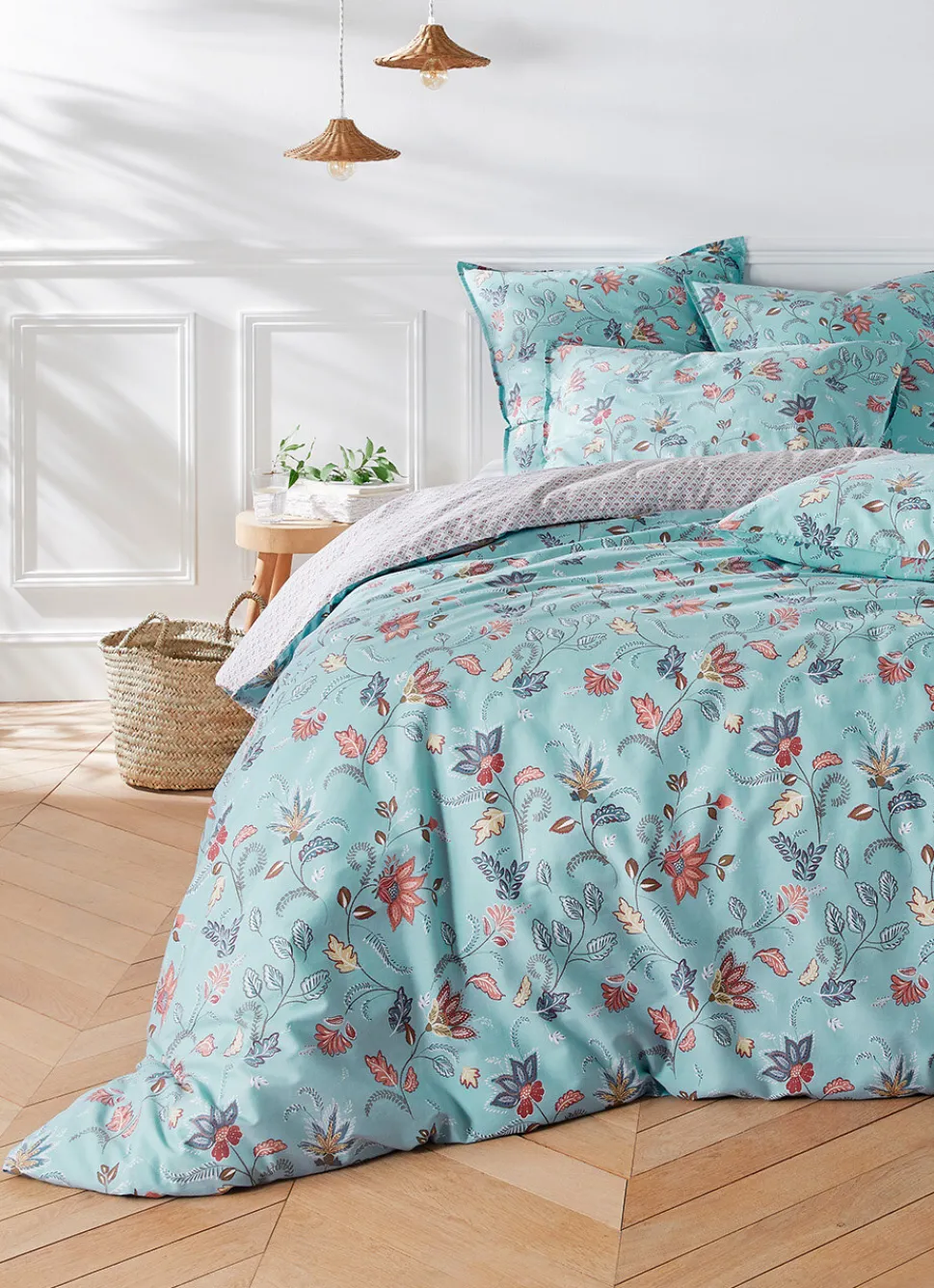 Hot Bouchara LOT DE 2 TAIES D’OREILLER EN PERCALE JAHAN BLEU