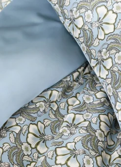 Sale Bouchara LOT DE 2 TAIES EN SATIN IMPRIMÉ FLORAL SOLENE BLEU