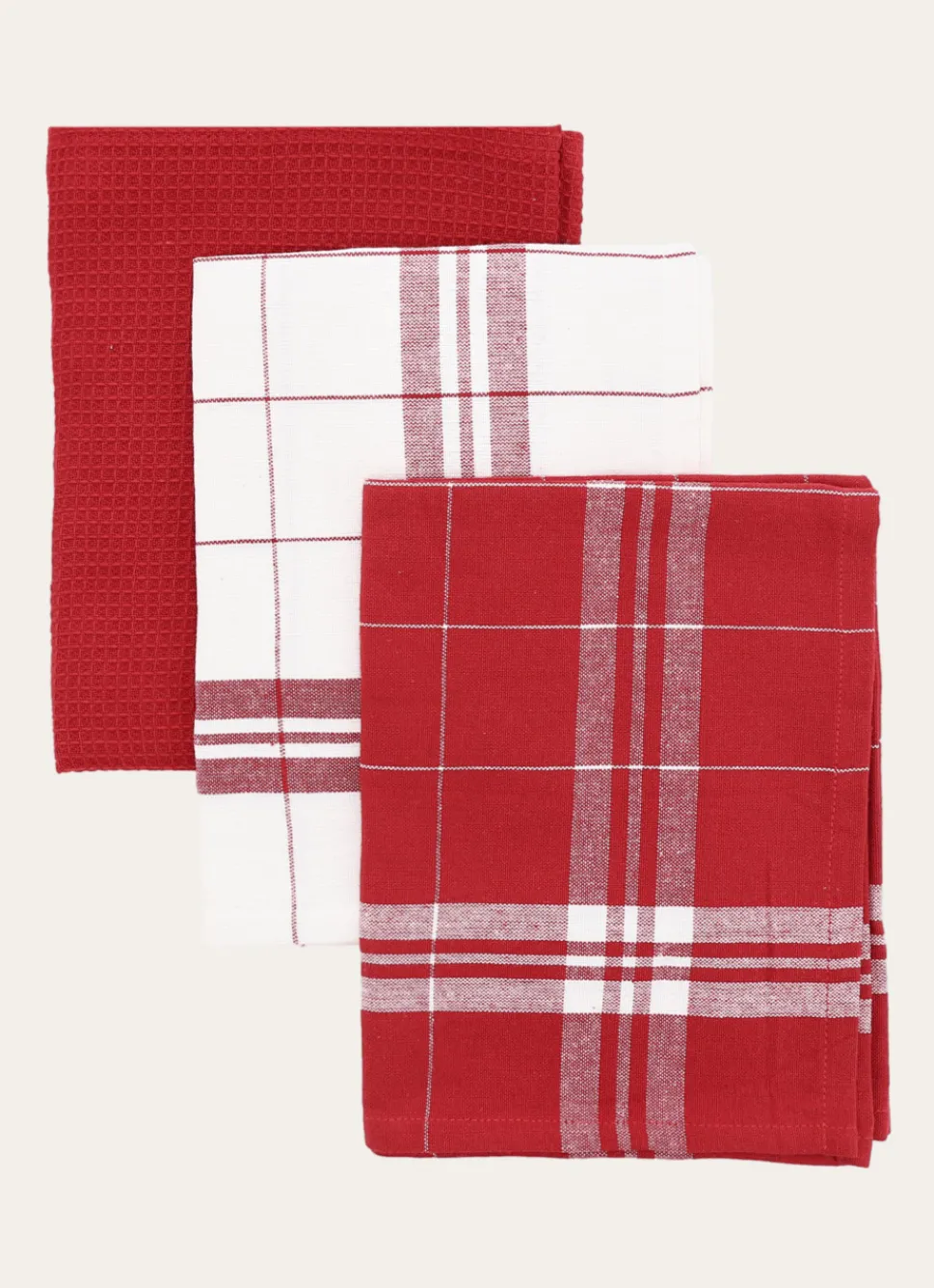 Outlet Bouchara LOT DE 3 TORCHONS EN COTON BORDEAUX