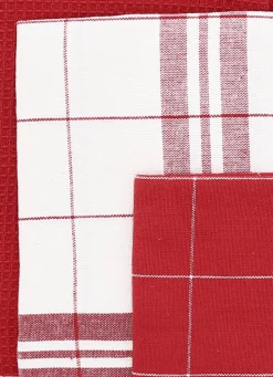 Outlet Bouchara LOT DE 3 TORCHONS EN COTON BORDEAUX