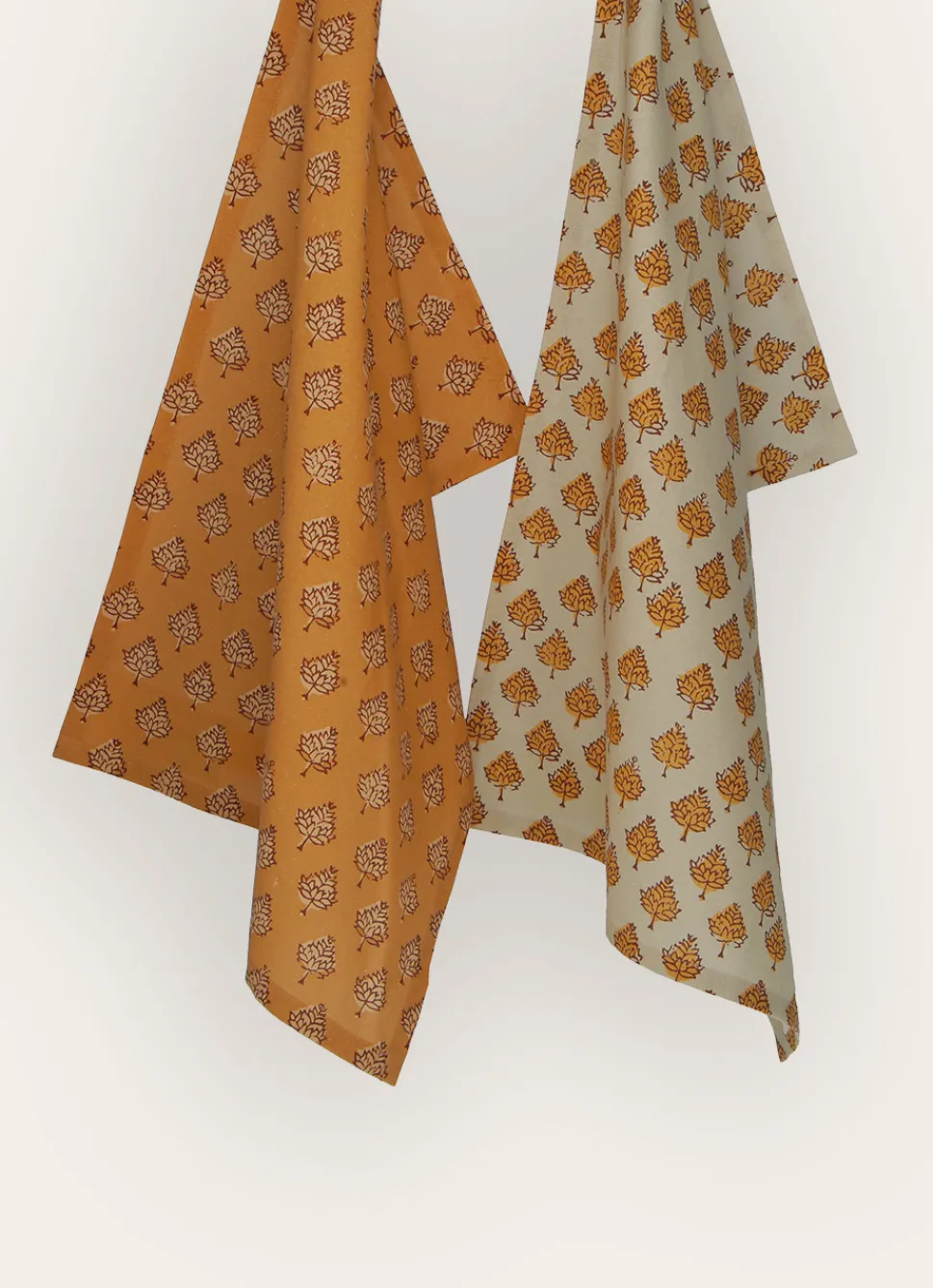 Bouchara LOT DE 2 TORCHONS EN COTON IMPRIMÉ MOTIF VÉGÉTAL MULTICOLORE