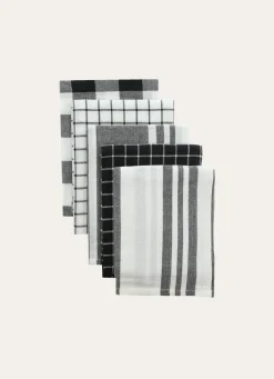 Best Bouchara LOT DE 5 TORCHONS EN COTON Noir