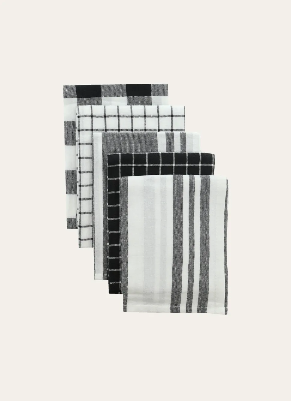 Best Bouchara LOT DE 5 TORCHONS EN COTON Noir