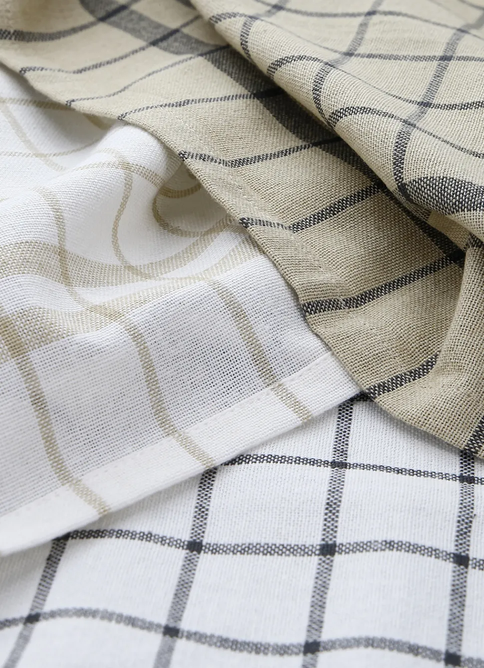 Discount Bouchara LOT DE 3 TORCHONS RAYÉS ÉCAR BEIGE / GRIS ANTHRACITE