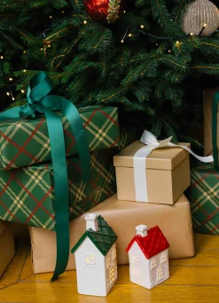 Bouchara MAISON LUMINEUSE EN PORCELAINE VERT FONCÉ