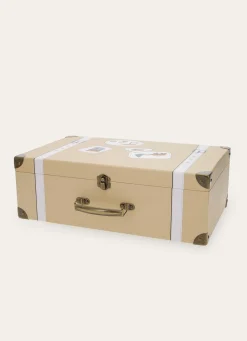 New Bouchara MALLE EN CARTON AVEC POIGNÉE EN MÉTAL BEIGE