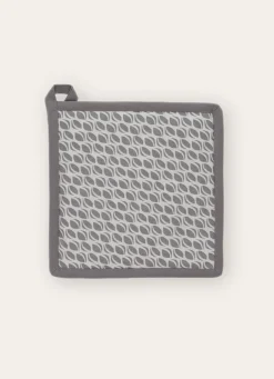 Hot Bouchara MANIQUE DE CUISINE EN COTON IMPRIMÉ BLANC/GRIS