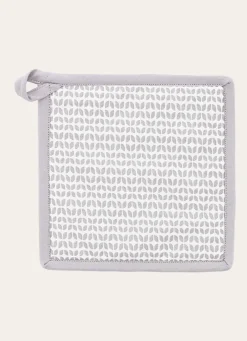 New Bouchara MANIQUE DE CUISINE EN COTON IMPRIMÉ MINI MOTIFS GRIS