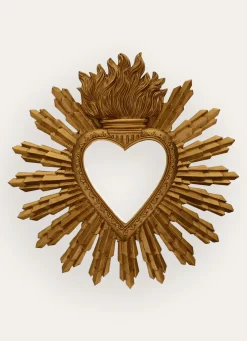 New Bouchara MIROIR COEUR SOLEIL DORÉ