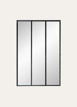 Hot Bouchara MIROIR EN MÉTAL INDUSTRIEL Noir