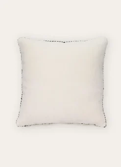 Clearance Bouchara MOYEN COUSSIN EN VELOURS AVEC PASSEPOIL RAYÉ BLANC CASSE