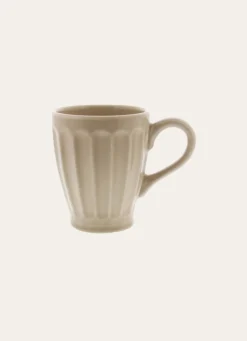 Outlet Bouchara MUG CÔTELÉ EN FAÏENCE BEIGE