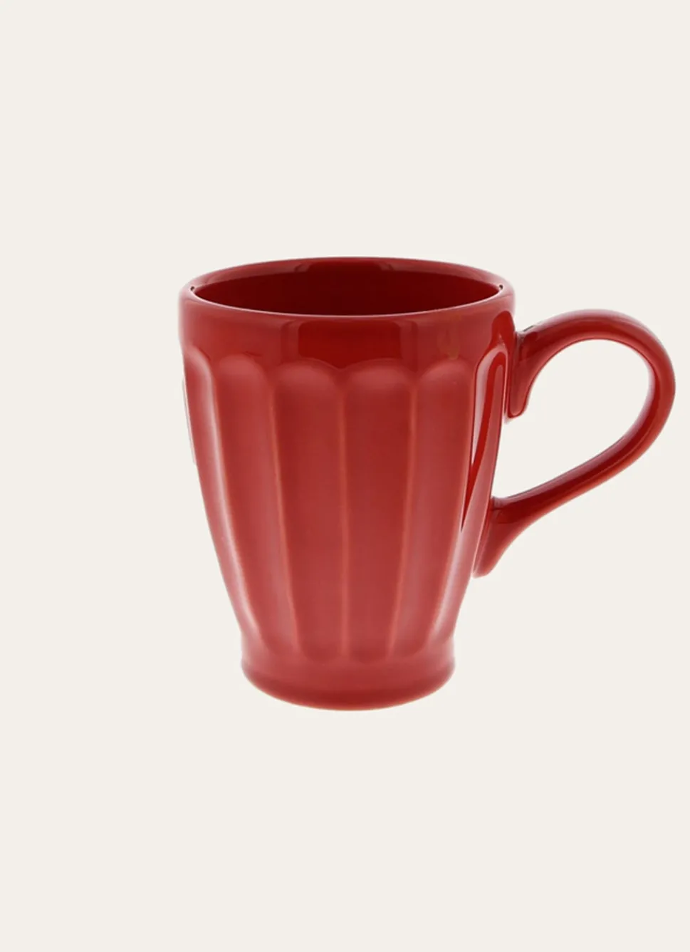 Hot Bouchara MUG CÔTELÉ EN FAÏENCE ROUGE