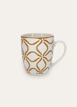 Clearance Bouchara MUG EN PORCELAINE MOTIF ARABESQUE MOUTARDE