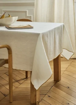 Clearance Bouchara NAPPE COTON LIN FINITION BOURDON LAIT JAUNE