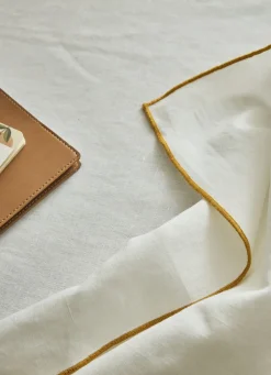 Clearance Bouchara NAPPE COTON LIN FINITION BOURDON LAIT JAUNE