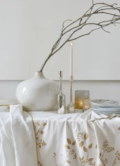 New Bouchara NAPPE COTON LIN FINITION BOURDON ÉCRU / OR