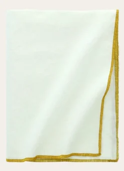 New Bouchara NAPPE COTON LIN FINITION BOURDON ÉCRU / OR