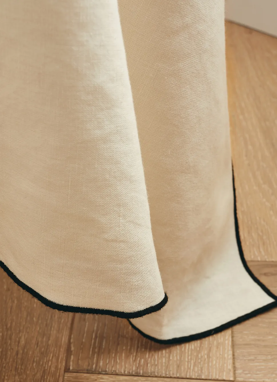 Online Bouchara NAPPE COTON LIN FINITION BOURDON MOYEN FORMAT BLANC/NOIR