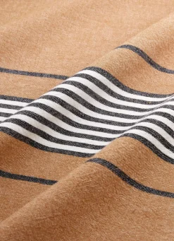 Clearance Bouchara NAPPE EN COTON À RAYURES OCRE