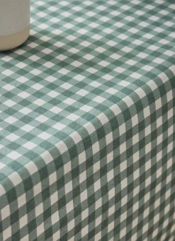 Discount Bouchara NAPPE EN COTON ENDUITE IMPRIMÉ VICHY AMANDE