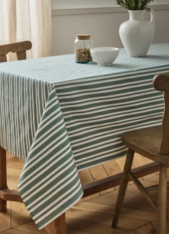 Bouchara NAPPE EN COTON ENDUITE IMPRIMÉ RAYÉ AMANDE