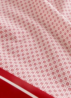 New Bouchara NAPPE EN COTON ENDUITE MOTIF FANTAISIE BLANC/ROUGE