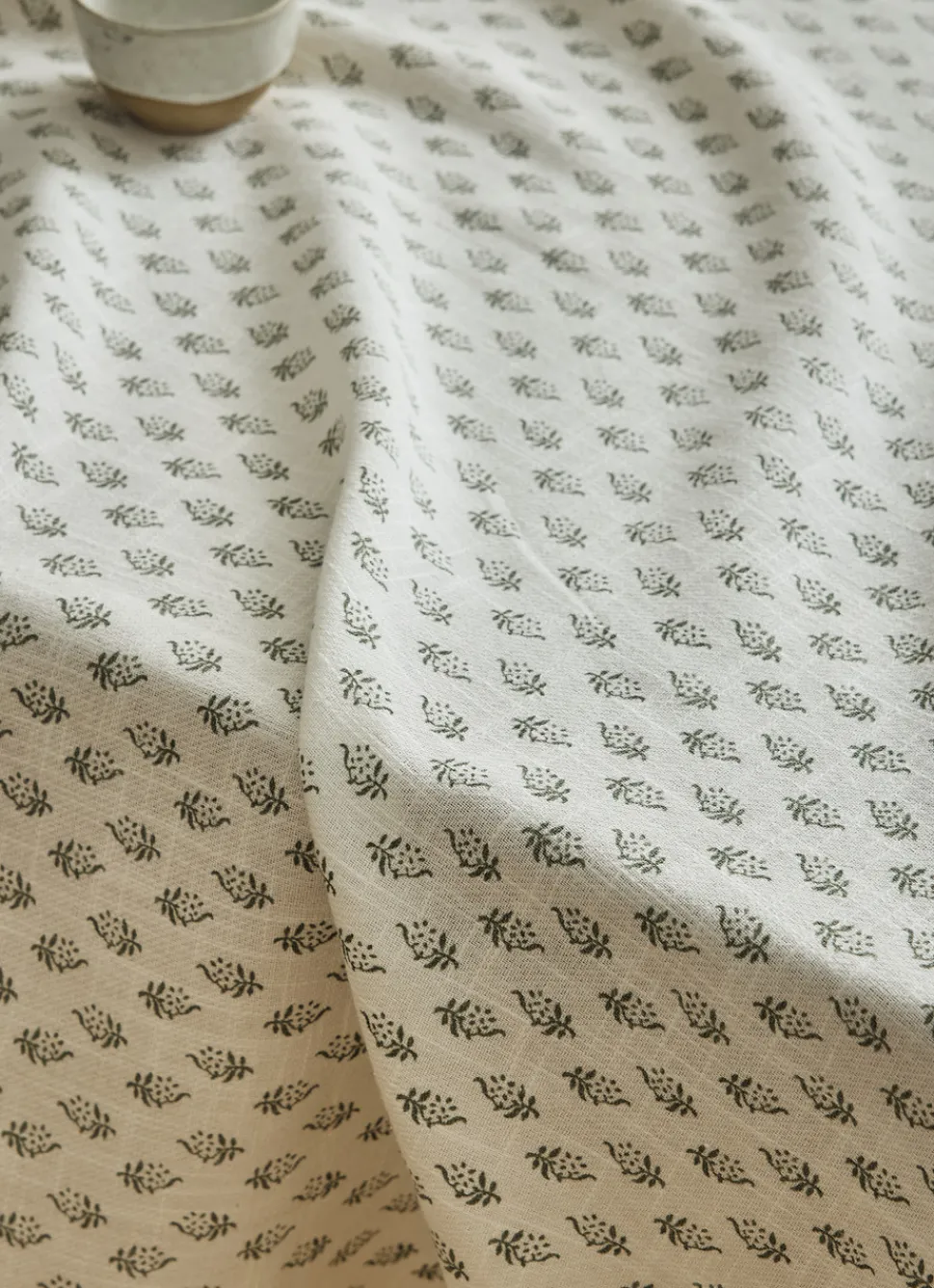 Best Bouchara NAPPE EN COTON IMPRIMÉ MOTIF INDIEN vert