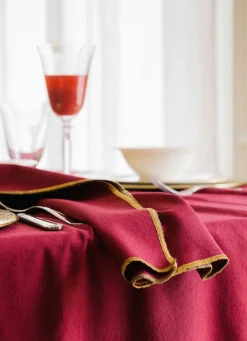 Online Bouchara NAPPE EN COTON POINT BOURDON DORÉ BORDEAUX