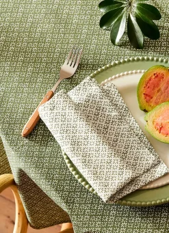 Best Bouchara NAPPE ENDUITE RONDE MOTIF FANTAISIE vert