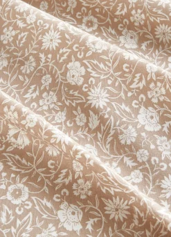 Outlet Bouchara NAPPE FLEURIE EN COTON ENDUIT BEIGE/BLANC