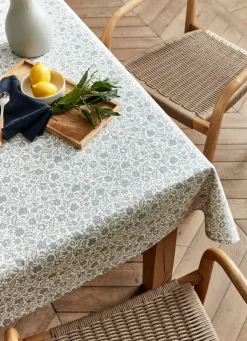 Sale Bouchara NAPPE FLEURIE EN COTON ENDUIT ÉCRU / GRIS