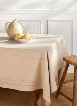 Sale Bouchara NAPPE RONDE POINÇON NANI GRIS BEIGE