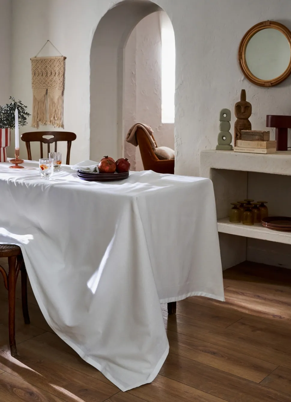 Sale Bouchara NAPPE UNIE EN TOILE BLANC