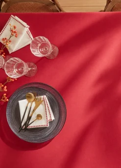 Best Bouchara NAPPE UNIE EN TOILE BORDEAUX