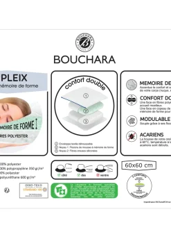 Online Bouchara OREILLER CARRÉ DOUBLE CONFORT MOELLEUX / FERME BLANC