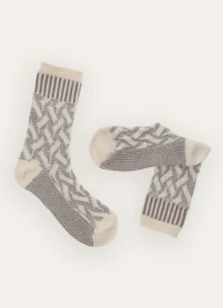 Discount Bouchara PAIRE DE CHAUSSETTES BICOLORES JESSIE ÉCRU