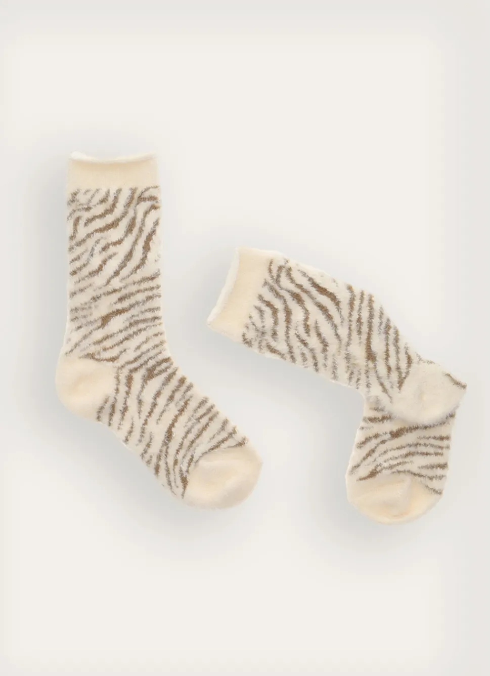 Discount Bouchara PAIRE DE CHAUSSETTES BICOLORES ZEBRE BEIGE