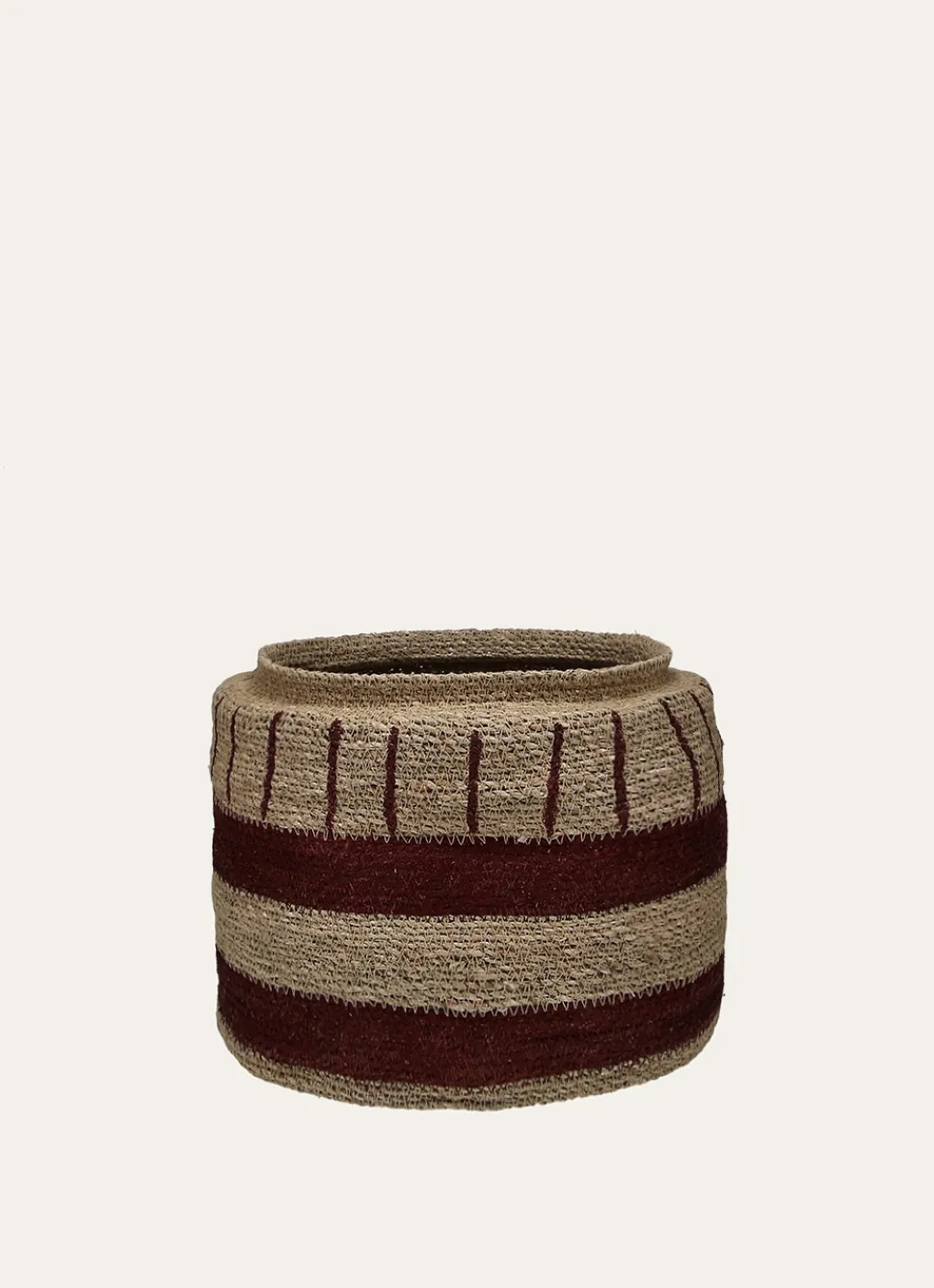 Bouchara PANIER EN FIBRES NATURELLES NATUREL / BORDEAUX