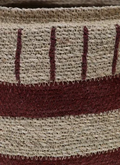 Bouchara PANIER EN FIBRES NATURELLES NATUREL / BORDEAUX