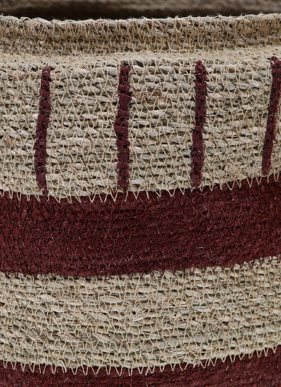 Bouchara PANIER EN FIBRES NATURELLES NATUREL / BORDEAUX